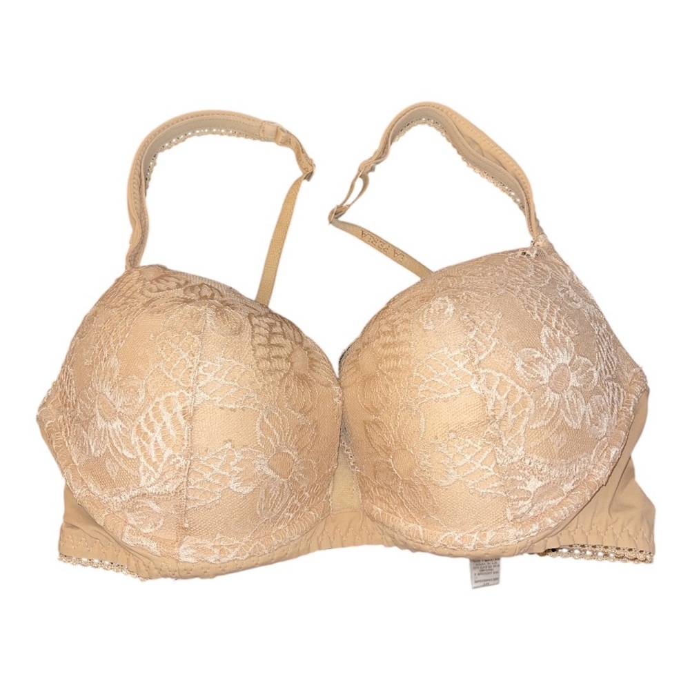 La Perla Layla Padded Push-up Plunge Bra in Tan/beige. Size 36D. Gently Used.